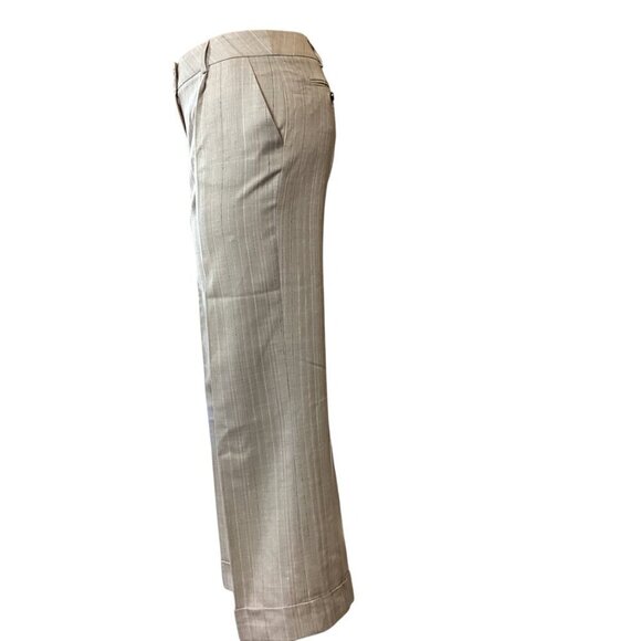 ESCADA Wool-Silk Trouser Pants Beige Lightweight "Tweed" EU34/30x28-1/2" #30R - Picture 5 of 10